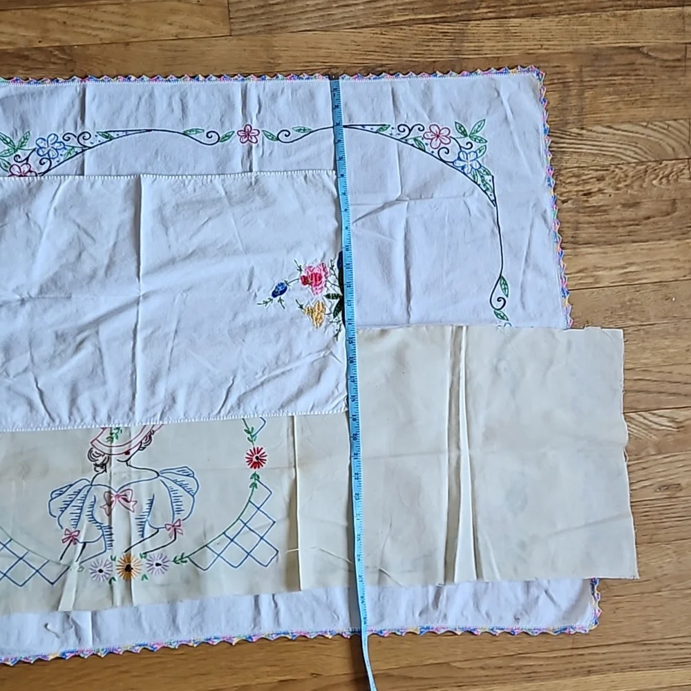 Vintage handmade applique linens